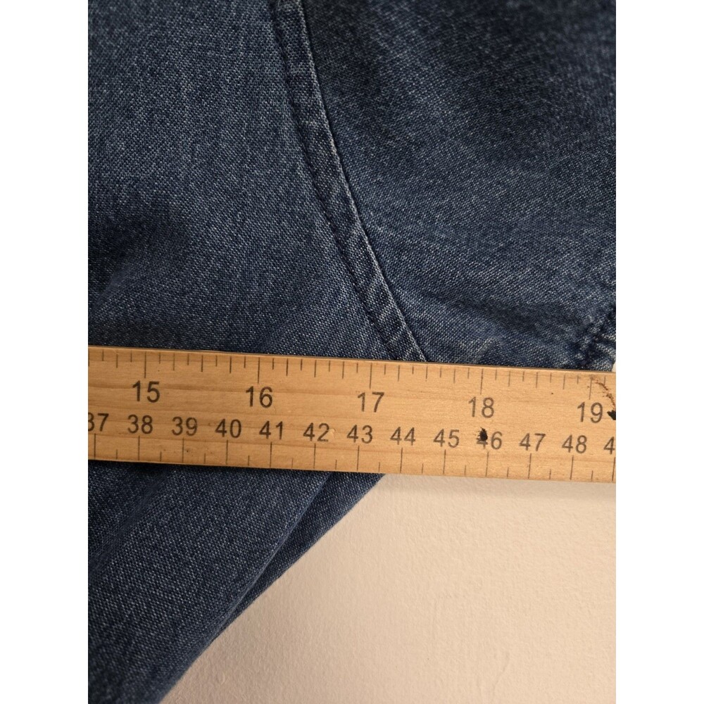 VTG Erika Dress Womens M Y2K 90s Denim Flower Blue Cottagecore Teacher Retro - Picture 7 of 7